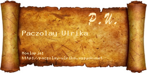 Paczolay Ulrika névjegykártya